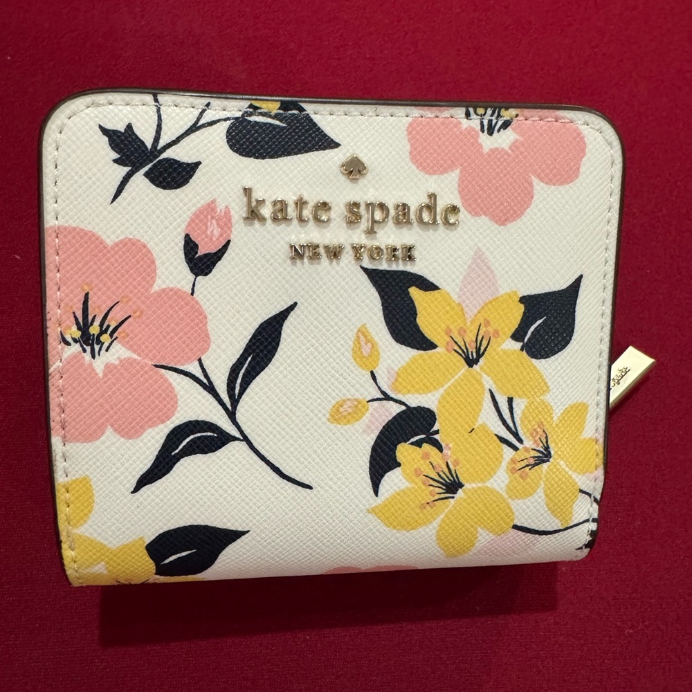 Kate Spade Floral Wallet with Pink and Yellow Accents
